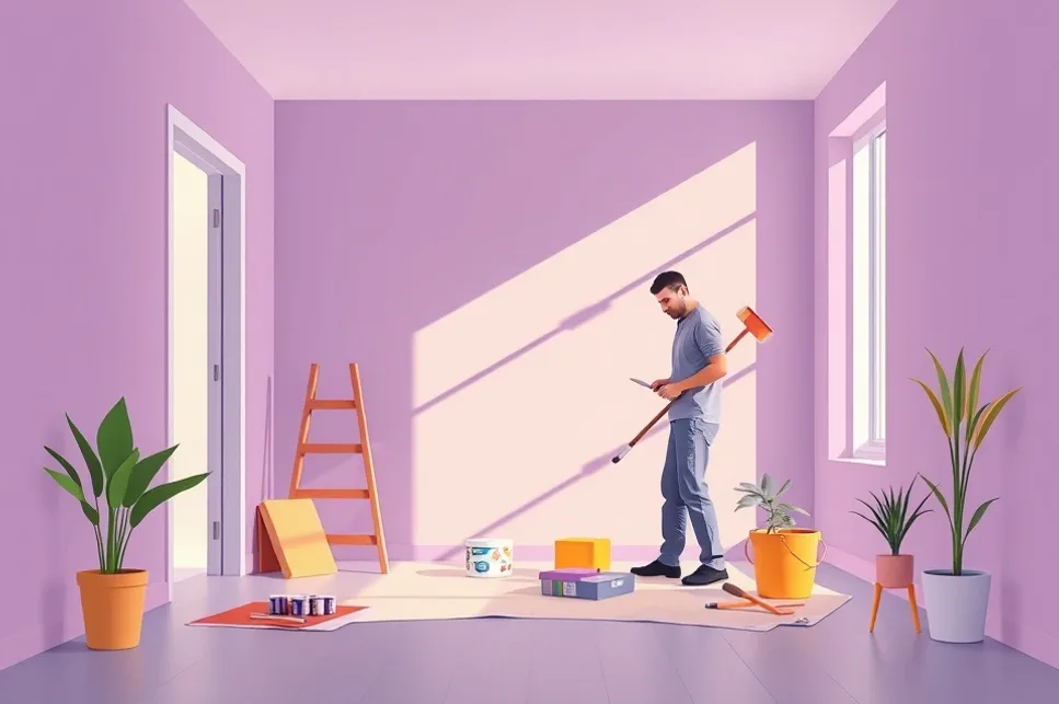 Intérieur rénové après travaux de peinture à Ploërmel