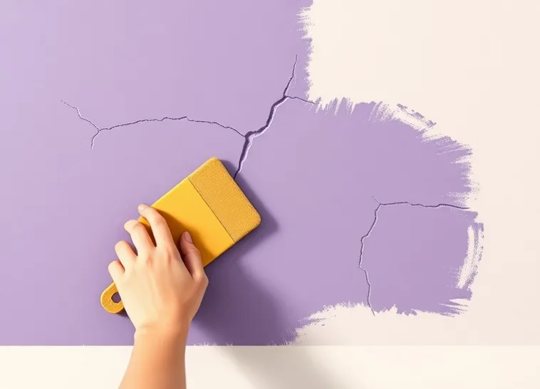 Ponçage et rebouchage des fissures avant mise en peinture